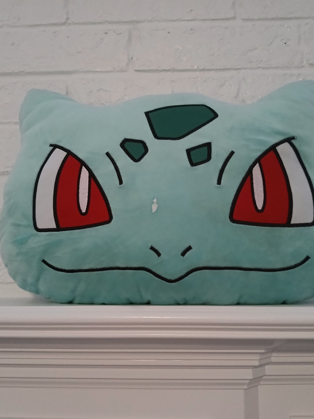 Pokemon Bulbasaur Face 12" x 16" Plush Toy Factory Pokemon Game Nintendo Pillow